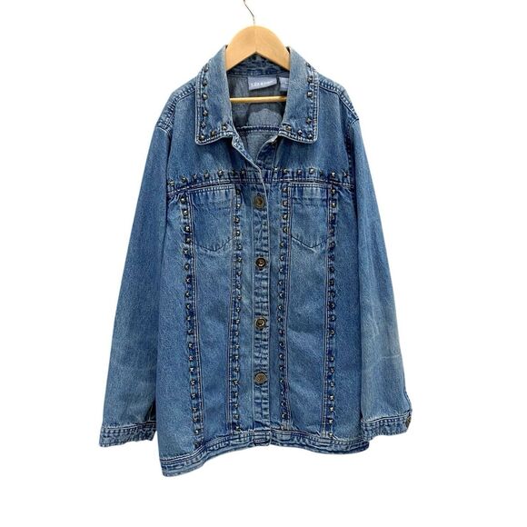 Liz Claiborne Jackets & Blazers - VTG Liz & Me Women’s Studded Blue Denim Cotton Trucker Style Jean Jacket 0X
